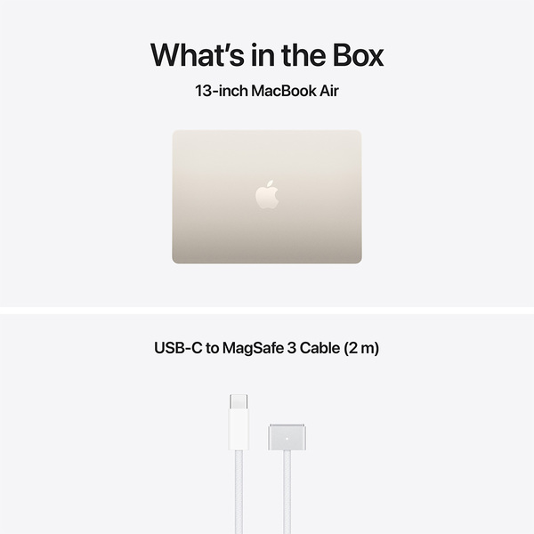 لپ تاپ 13 اینچی اپل مدل MacBook Air MDHC4 2026 M5 رم 16GB حافظه 1TB – استارلایت